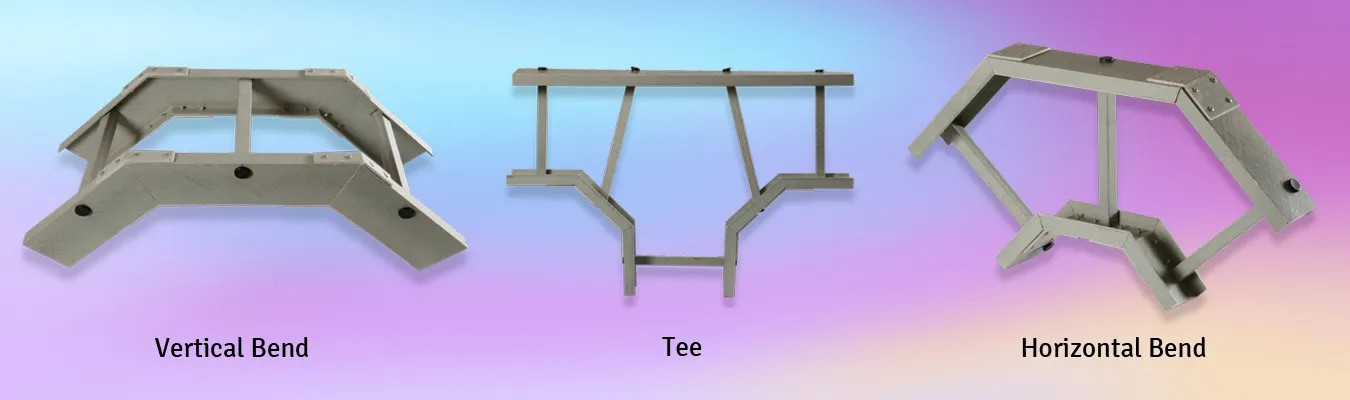 FRP Cable Trays, Ladder Type, Trough Type, Channel Type FRP Cable Trays, Industrial Cable Trays, Perforated FRP Cable Trays, Z Channel, C Channel Support Systems, FRP Gratings, FRP Cable Tray Accessories, Cable Tray Fittings And Accessories, Coupler Plates